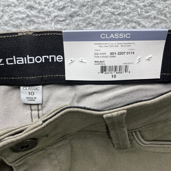 Liz Claiborne Pants Womens 10 Walnut Classic 5 Pocket Skinny Stretch Fit NWT - Picture 4 of 10